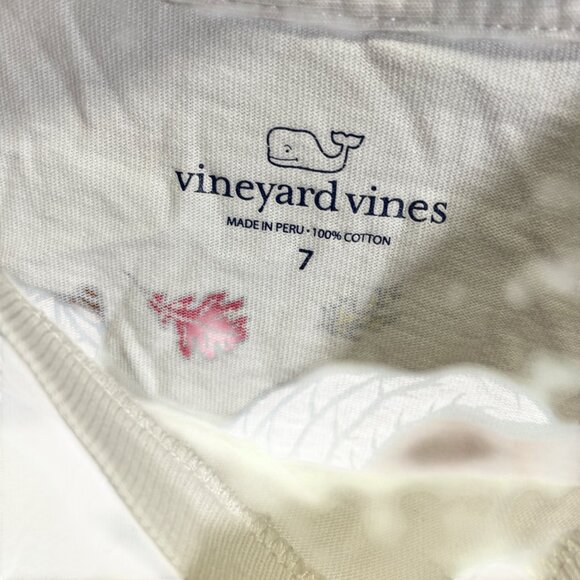 Vineyard Vines Kids 7 White Long Sleeve Fall Graphic Whale Shirt - Picture 4 of 4